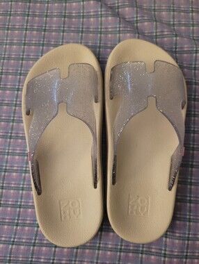 Kids Glitter Slide Sandals Size 13